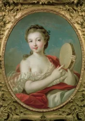 Junge Frau mit Tamburin